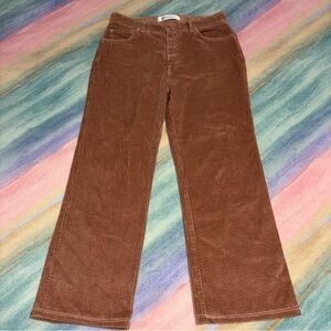 Reformation Corduroy Brown nutmeg wash jessie Pants Womens size 28